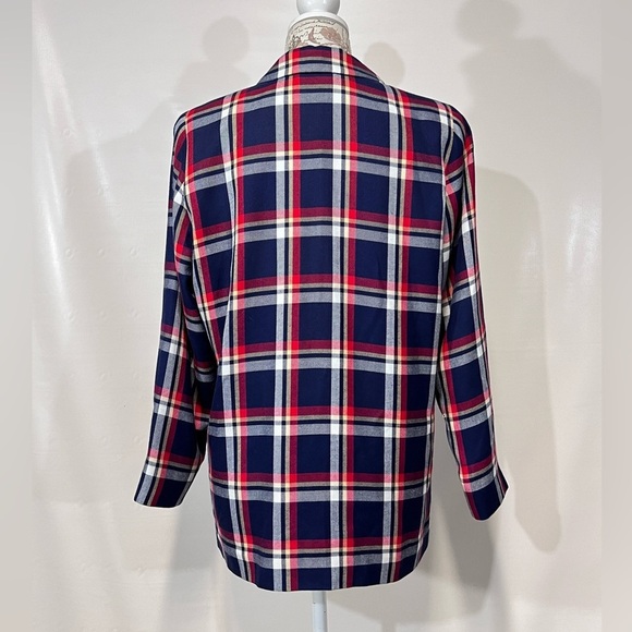 PENDLETON Classic Navy, red and white‎ plaid single button blazer size S. - Picture 6 of 12